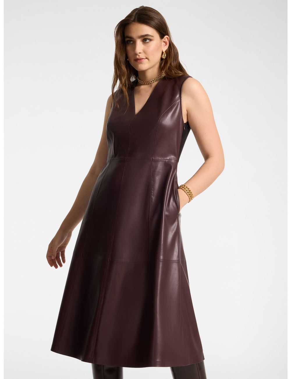 Elena Mirò - Vestido en A en tejido revestido