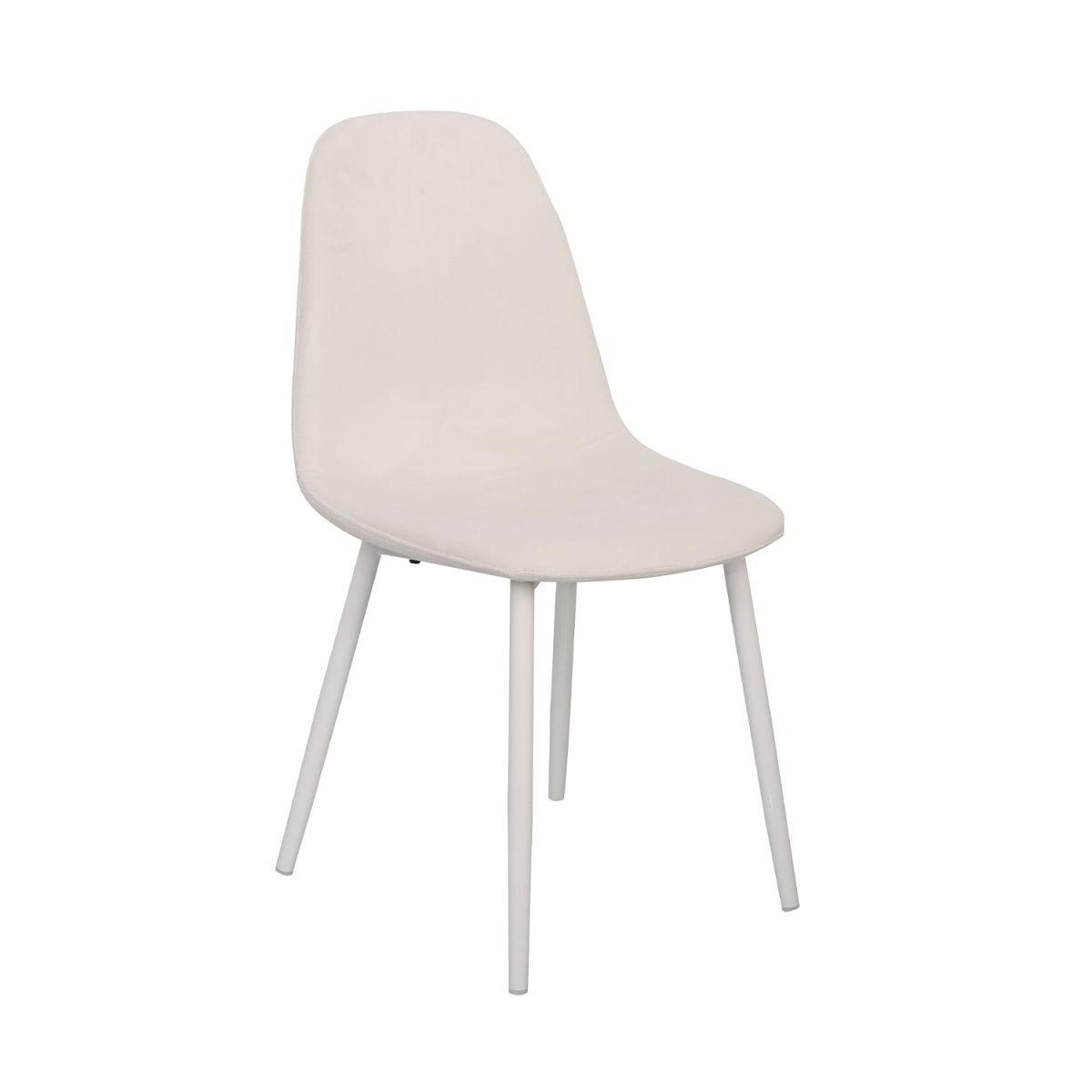 Regalos Miguel - Packs Sillas Comedor - Pack 4 Sillas White Teok Terciopelo - Blanco