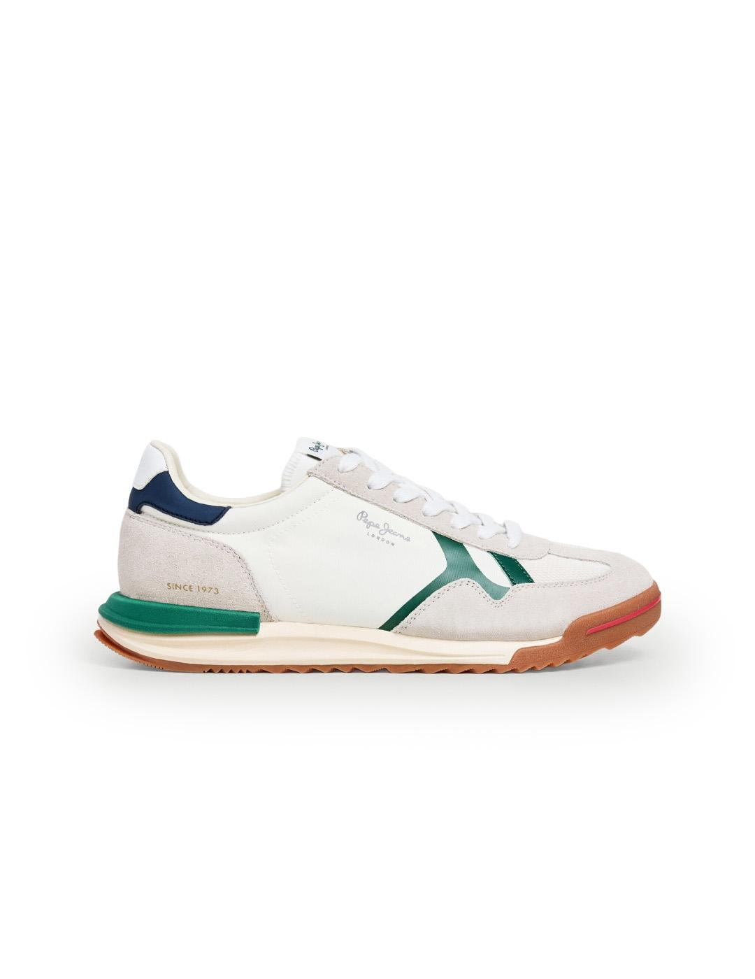 Zapatillas Pepe Jeans Marvin PMS600025 hombre Blanco/Verde