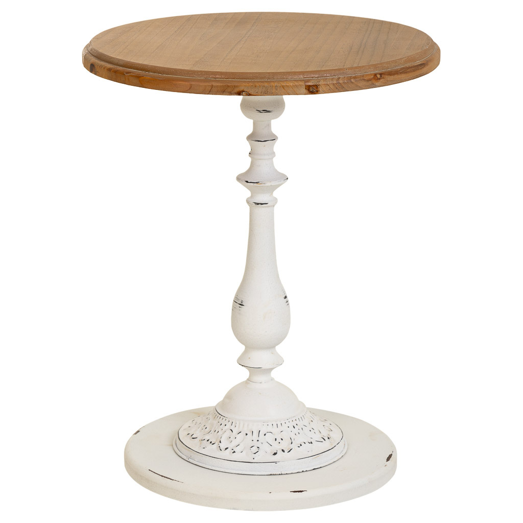 Wonderlust Deco - Mesa de centro de madera marron 50x50x65 Blanco 50x50x65h cm