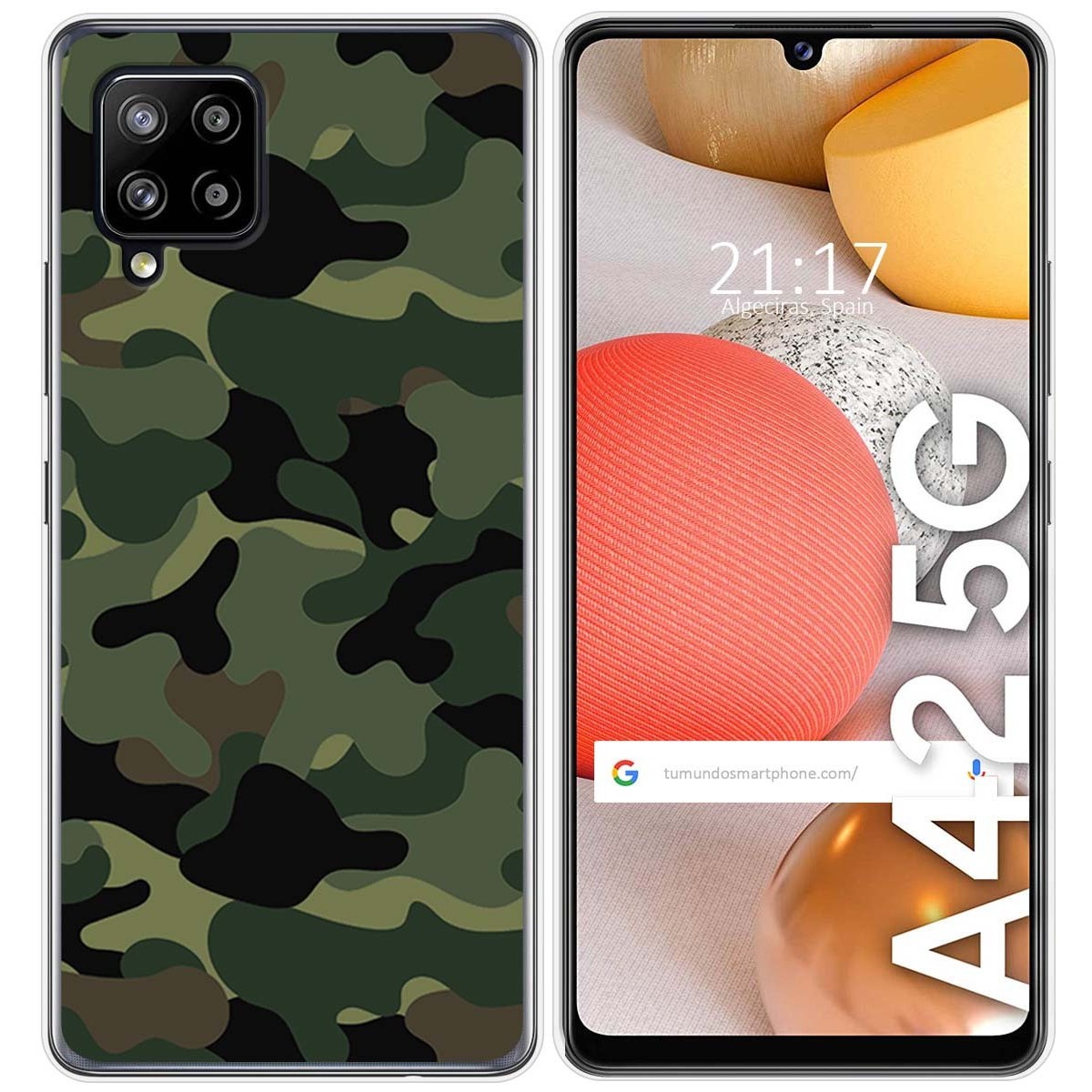 Tumundosmartphone Funda Gel Tpu para Samsung Galaxy A42 5G diseño Camuflaje Dibujos