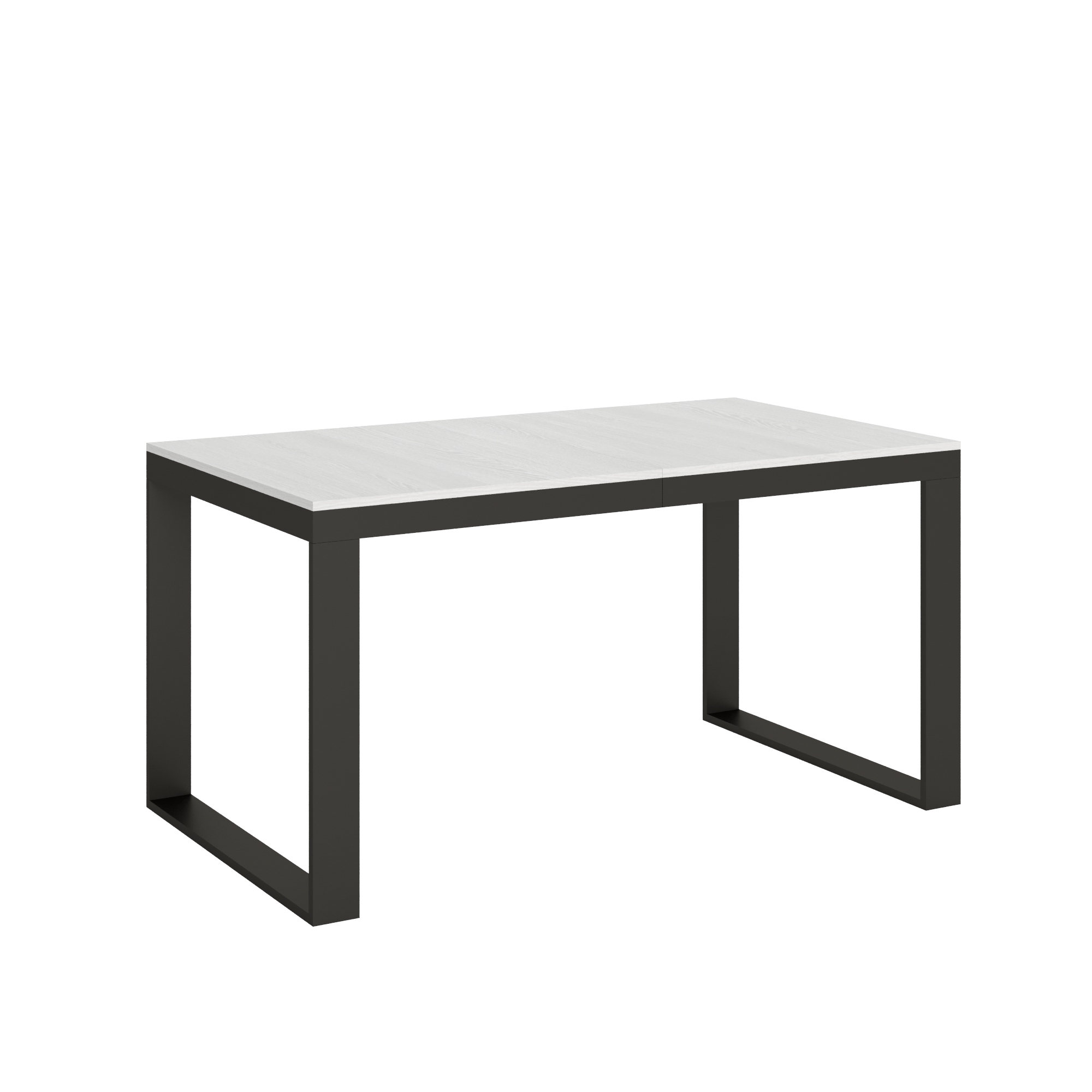 Mesa extensible 90x160/264 cm Tecno Evolution Blanco Fresno Estructura Antracita - Itamoby