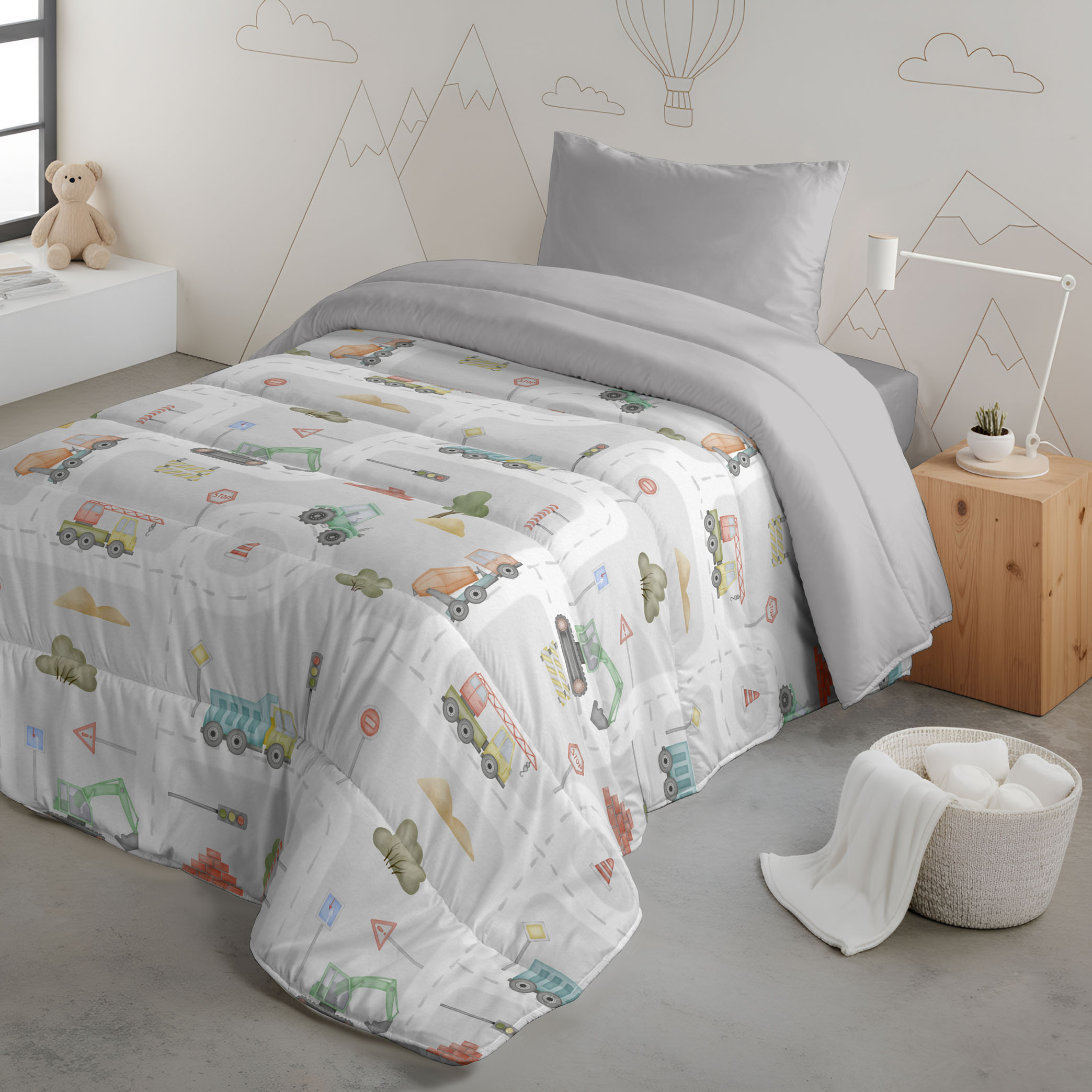 COOL KIDS - Edredón Nórdico Infantil Estampado - 100% Algodón - Extra Suave - Cama 90/105 cm - Fabricado en España