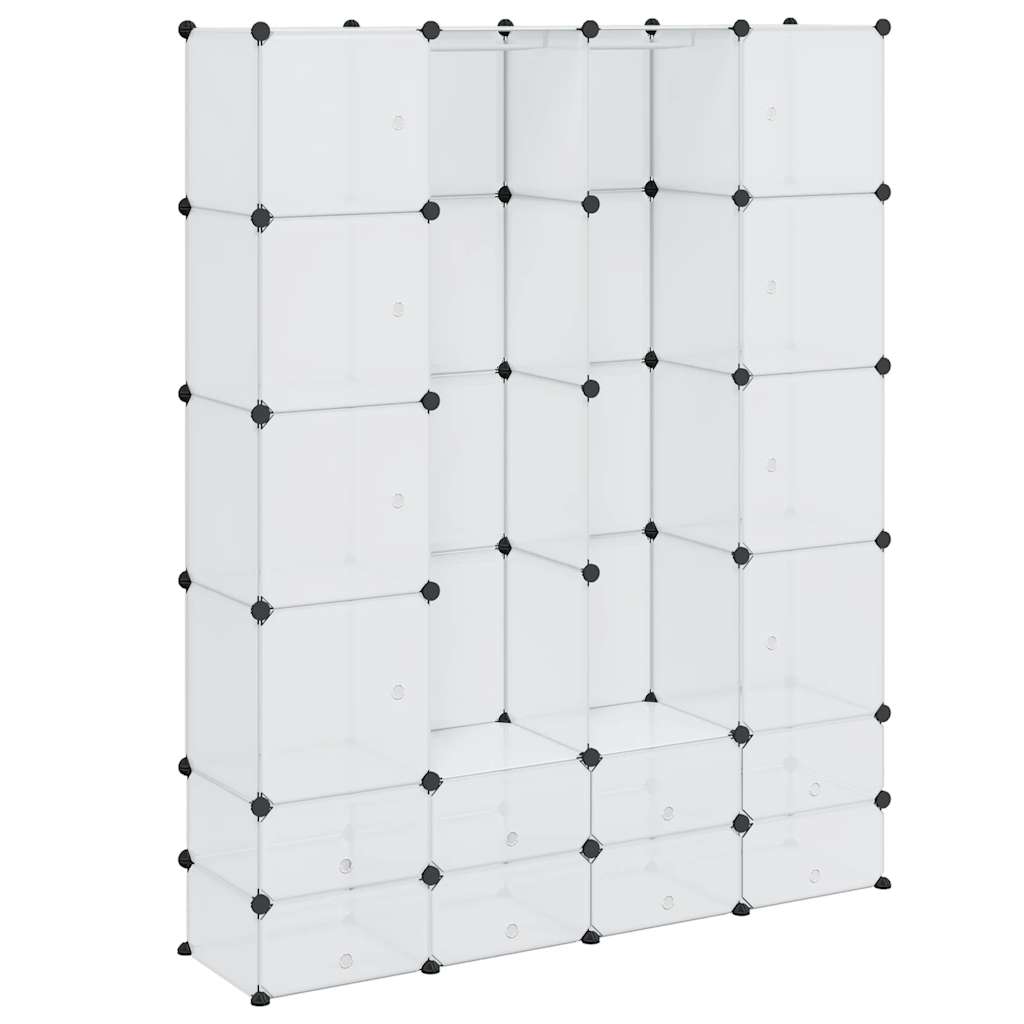 vidaXL Armario modular con 18 compartimentos 37x146x180,5 cm en color Blanco/Negro y blanco | almacenamiento funcional diseño moderno para baño dormitorio sala