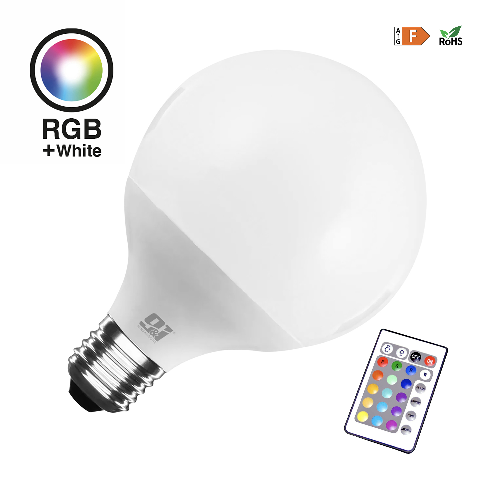 Bombilla LED esférica RGB E27 5W con Mando a distancia