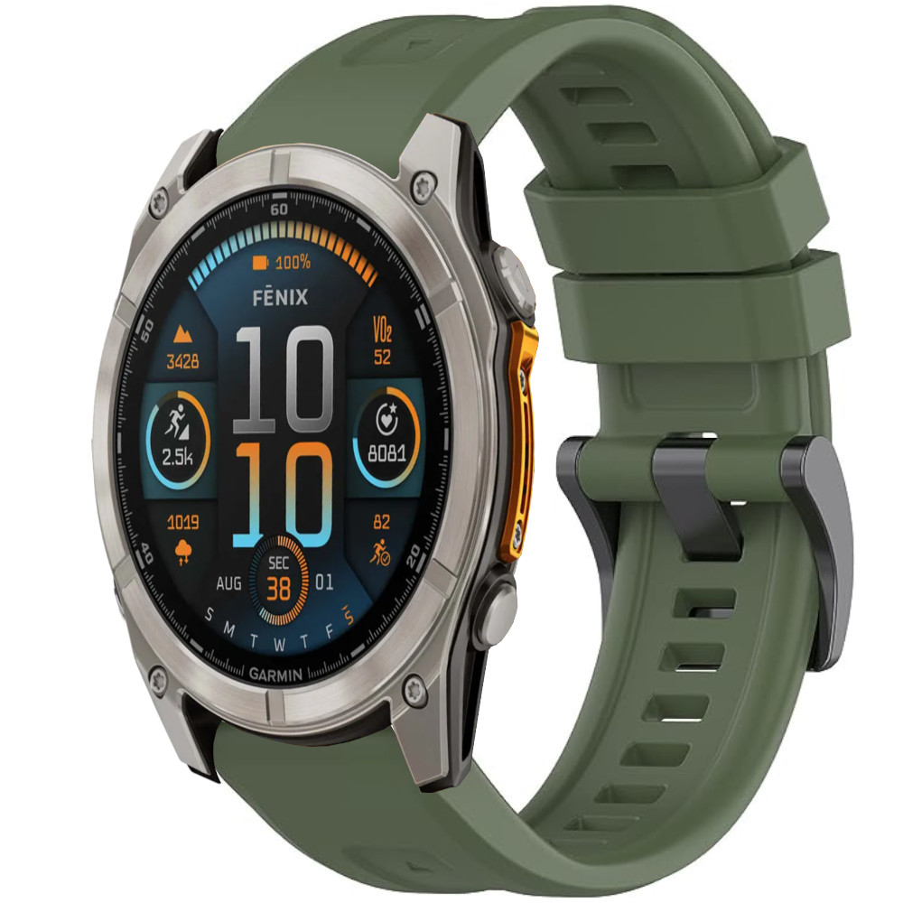 Correa de Silicona para Garmin Fenix 8 - 51mm / Fenix 7X Pro / Fenix 6X Pro / Enduro 3 / Epix 2 Pro 51mm, Banda Básica Conectores Quickfit 26mm