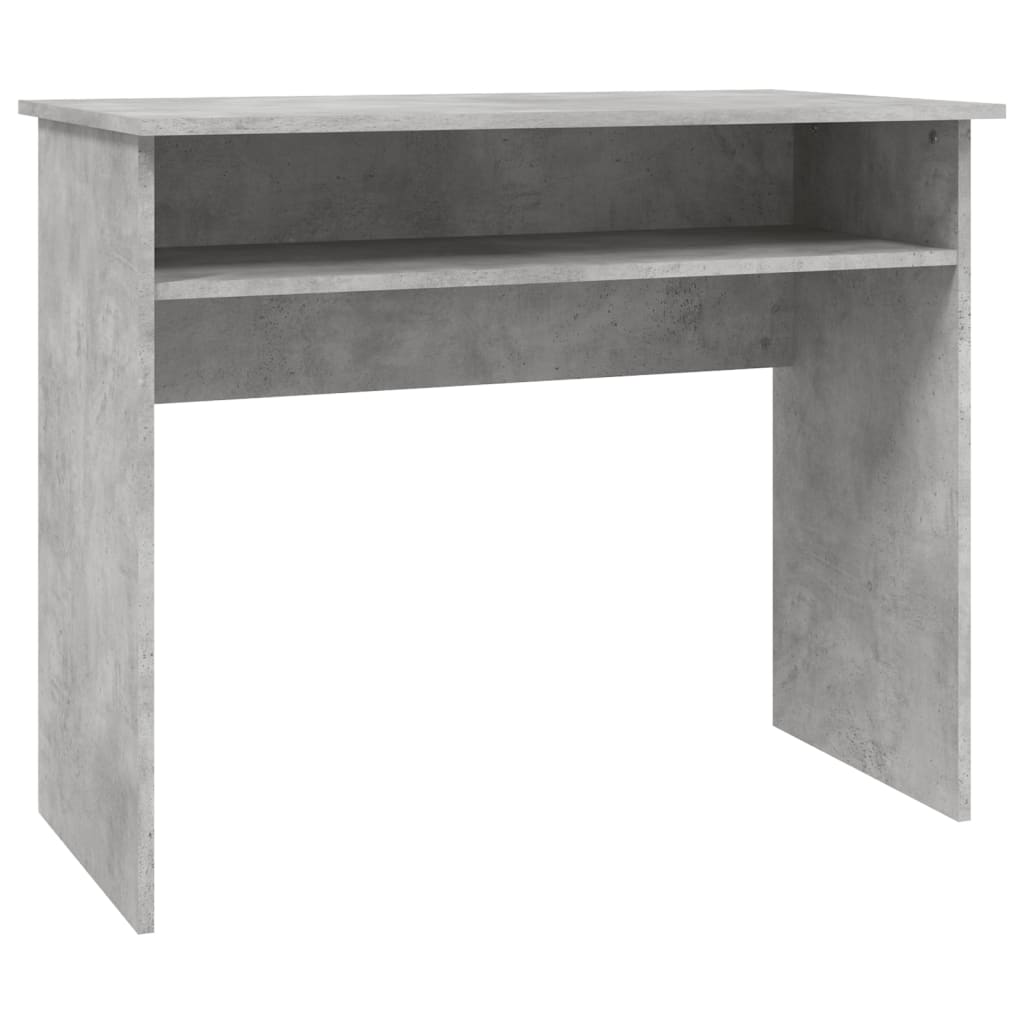 vidaXL Escritorio de madera contrachapada gris hormigón 90x50x74 cm