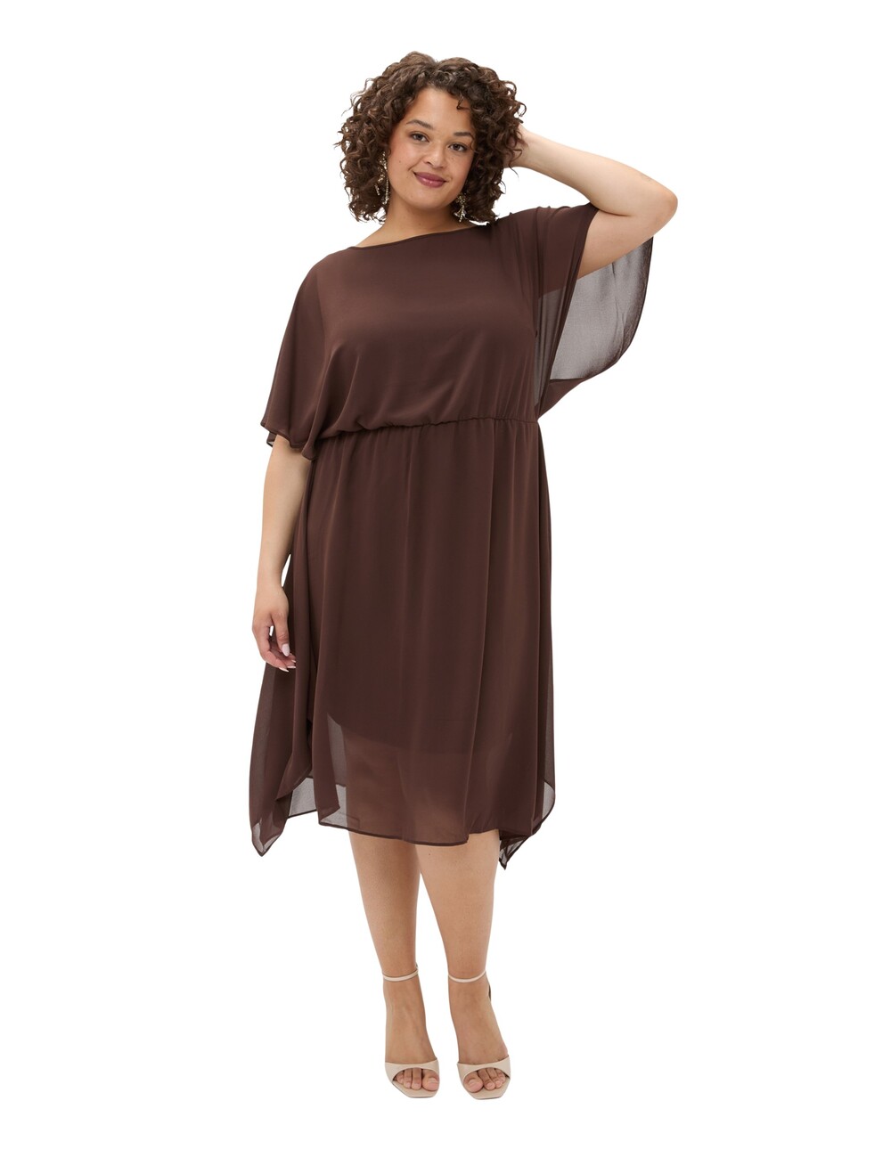 Fiorella Rubino - Vestido de georgette con dobladillo asimétrico