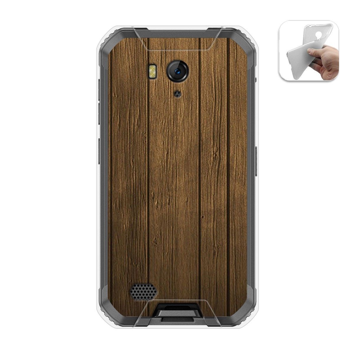 Tumundosmartphone Funda Gel Tpu para Ulefone Armor X6 diseño Madera Dibujos