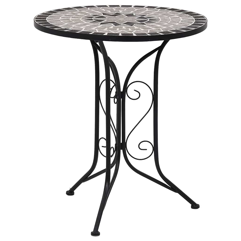 vidaXL Mesa bistro de mosaico cerámica 60 cm en color Gris/Naranja y gris/Marrón | estructura resistente ideal para salón dormitorio o estudio