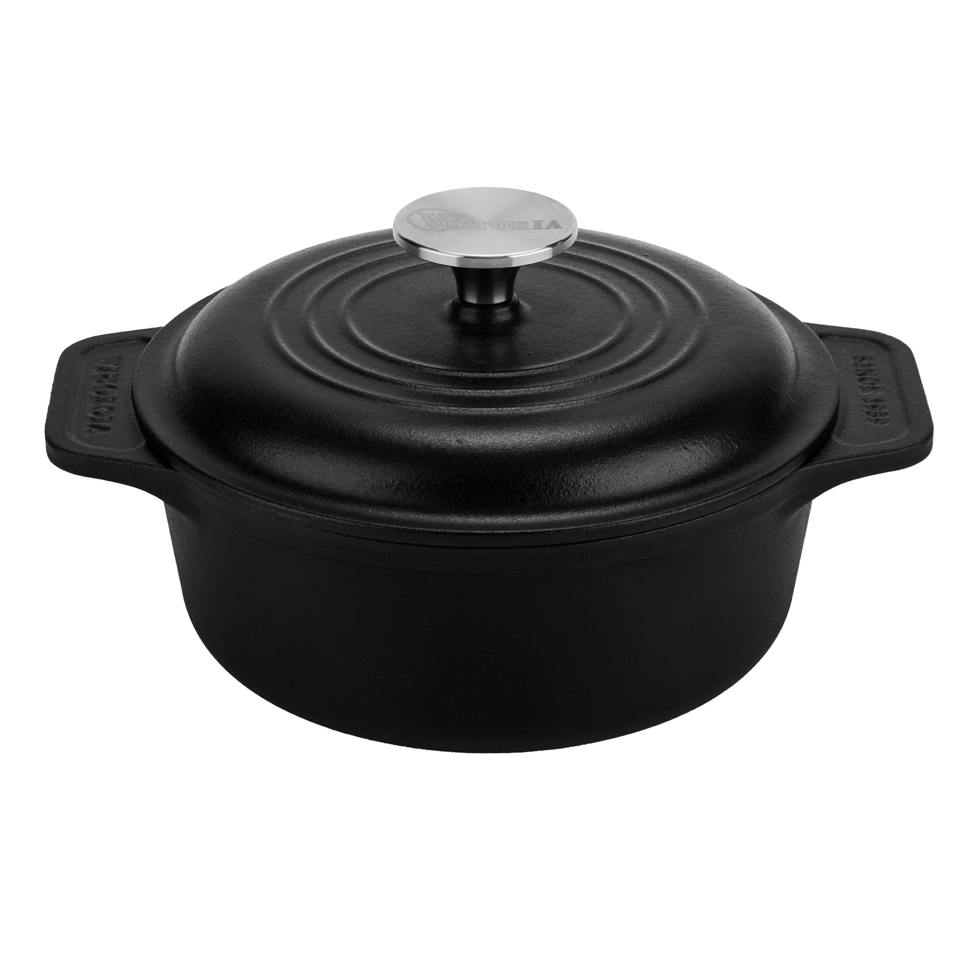 Victoria Horno Holandés Inducción Hierro Fundido Esmaltado, Cocotte, sin PTFE ni PFOA, Apto para Fuego, Barbacoa, Horno, Vitrocerámica, Gas