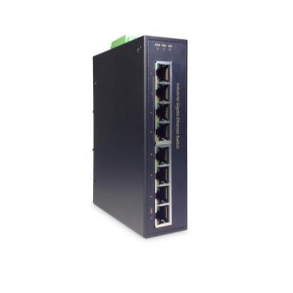 Digitus By Assmann Conmutador de Red DIGITUS de 8 Puertos - Montaje en Riel DIN o en Pared - Zócalos Gigabit Ethernet RJ45 - 1 Gbit / S - Negro