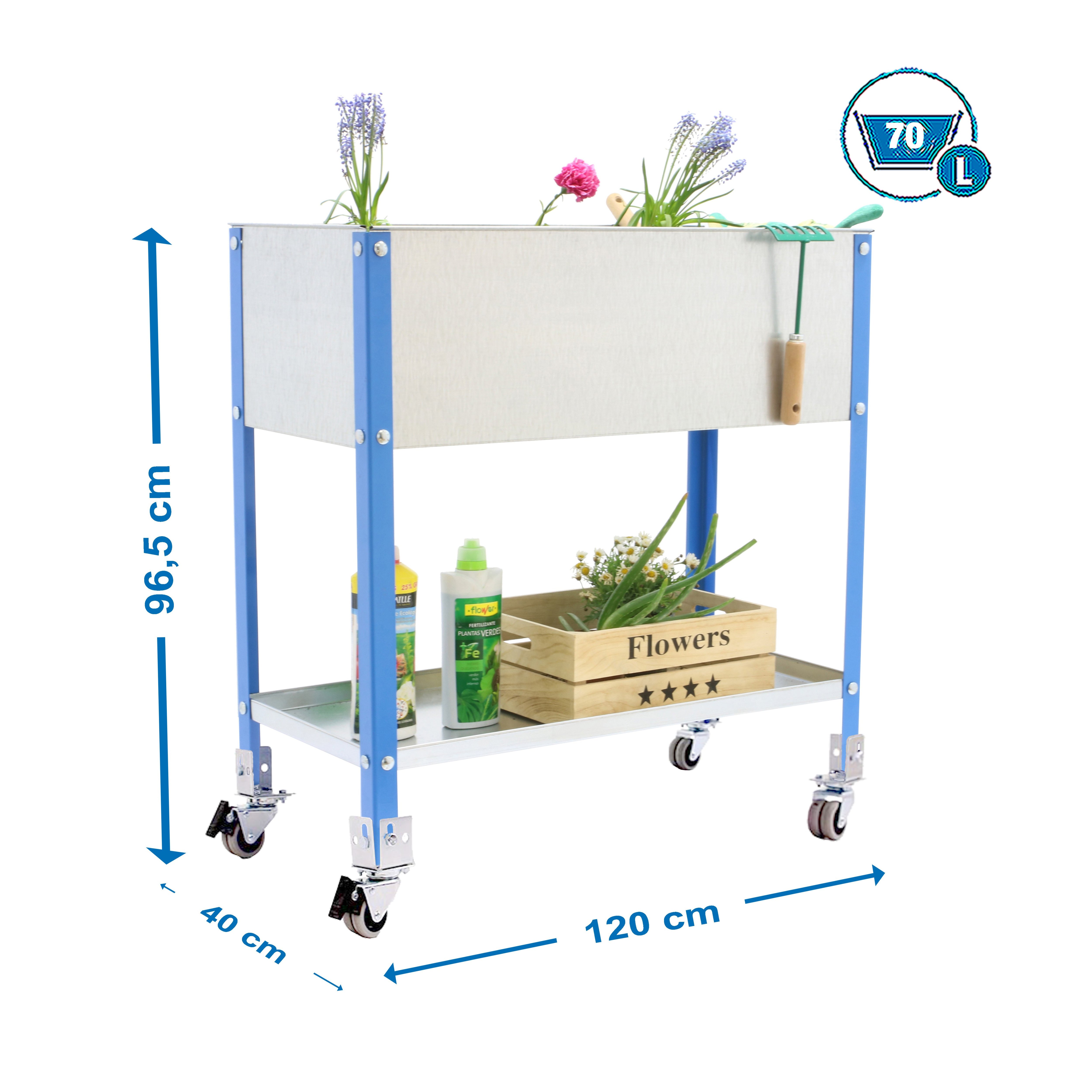 Estantería SIMONRACK Simongarden urban top mob. 1200x400 azul/galva