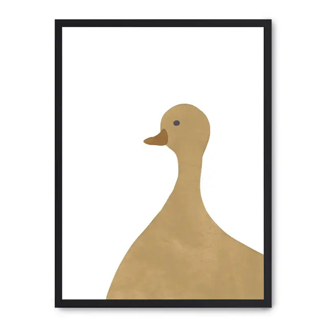 Cuadro duck 30x40cm, Póster impreso en papel de primera calidad de 180gr, montado sobre marco de madera MDF acabado en negro., Infantil - Bebé