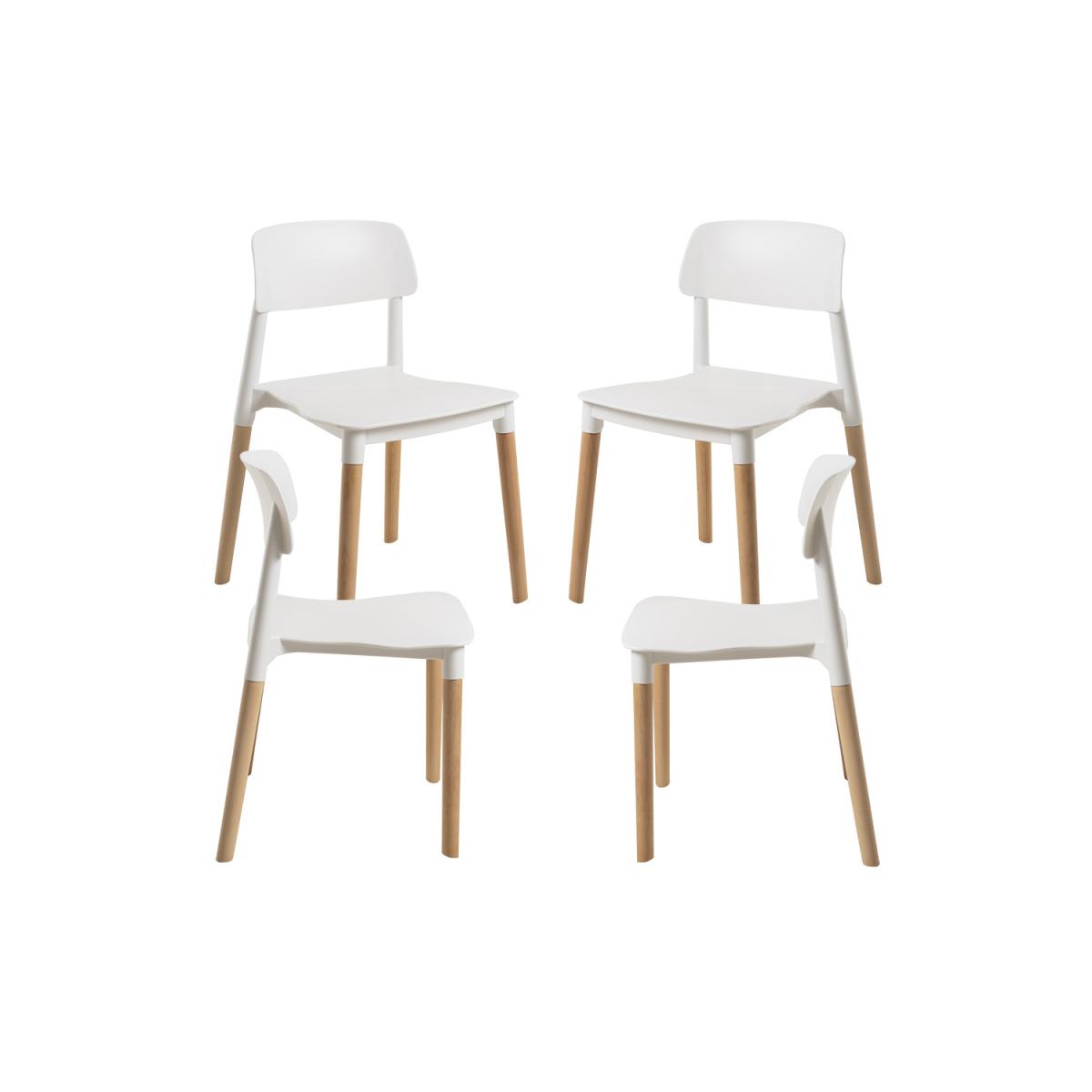 Regalos Miguel - Packs Sillas Comedor - Pack 4 Sillas Estin - Blanco
