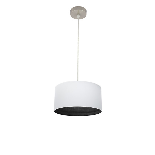 FABRILAMP Colgante Tatiana 1xe27 Niquel/blanco-mad.Negra Regx30x30 Cm