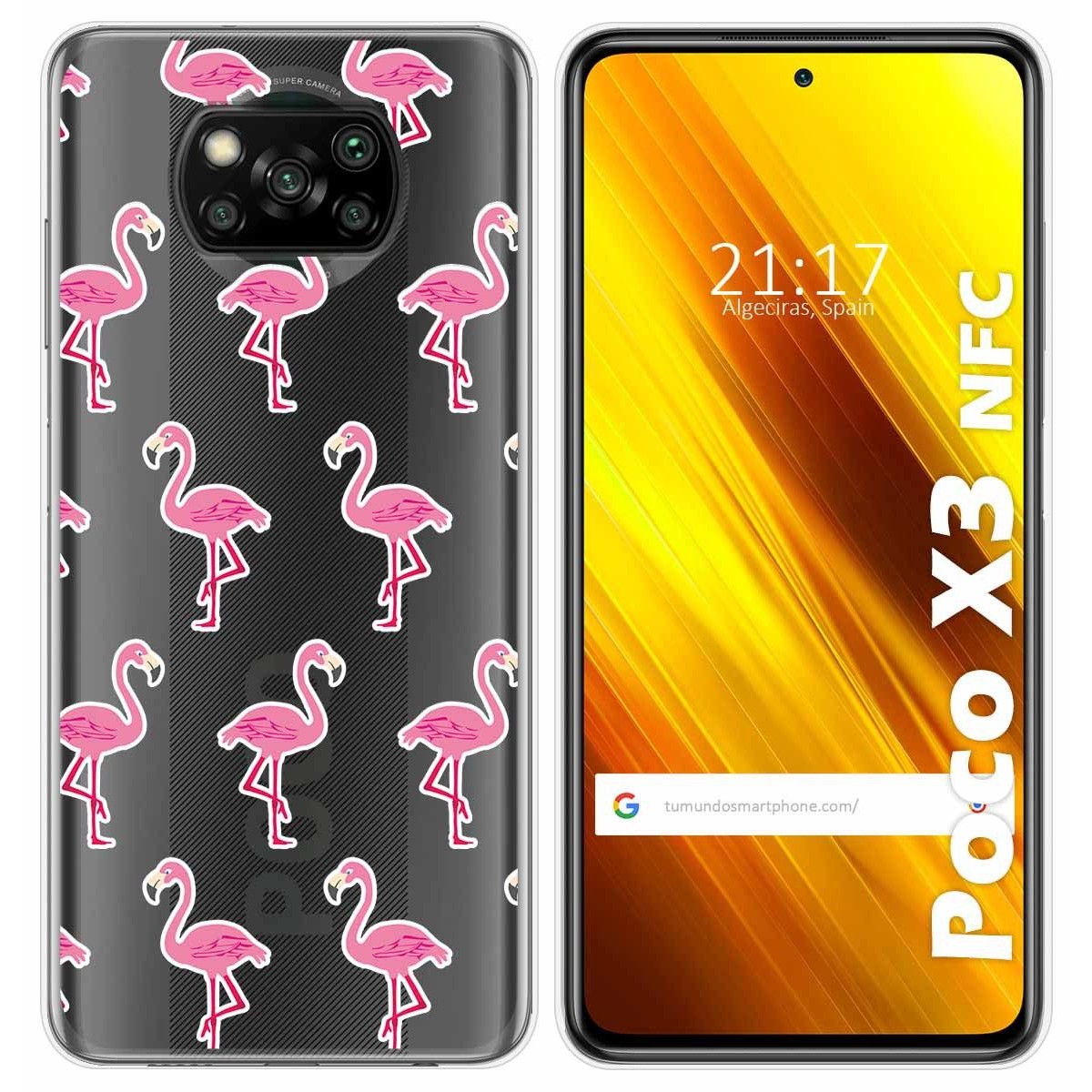 Tumundosmartphone Funda Gel Transparente para Xiaomi POCO X3 NFC / X3 PRO diseño Flamenco Dibujos