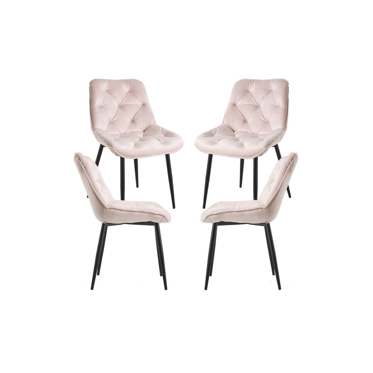 Regalos Miguel - Packs Sillas Comedor - Pack 4 Sillas Miska Terciopelo - Rosa