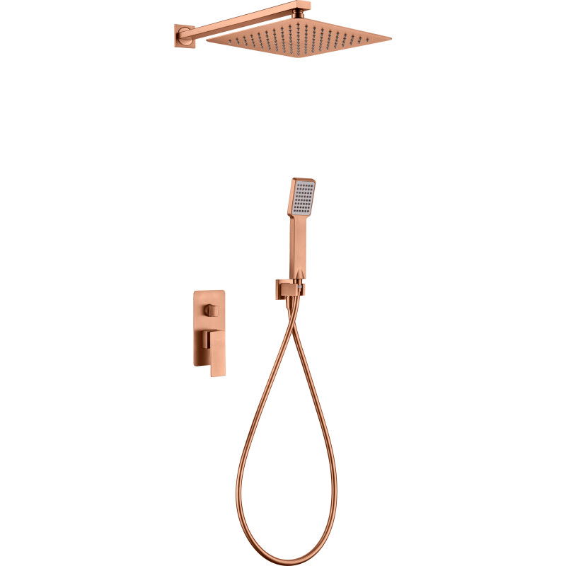 Imex Pisa GPP048/ORC conjunto de ducha monomando empotrado oro rosa cepillado mango y rociador
