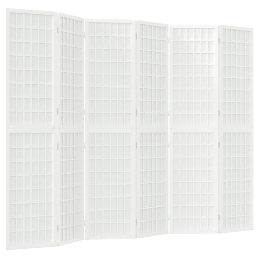 vidaXL Biombo plegable con 6 paneles estilo japonés blanco 240x170 cm