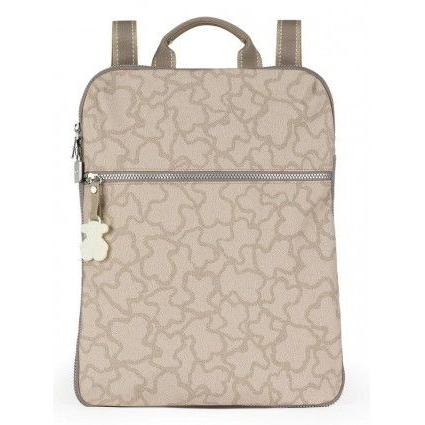 TOUS - Mochila 695810040 Kaos New para mujer, fabricada en nailon hidrófugo y piel, diseño exclusivo con cierre cremallera y múltiples bolsillos.