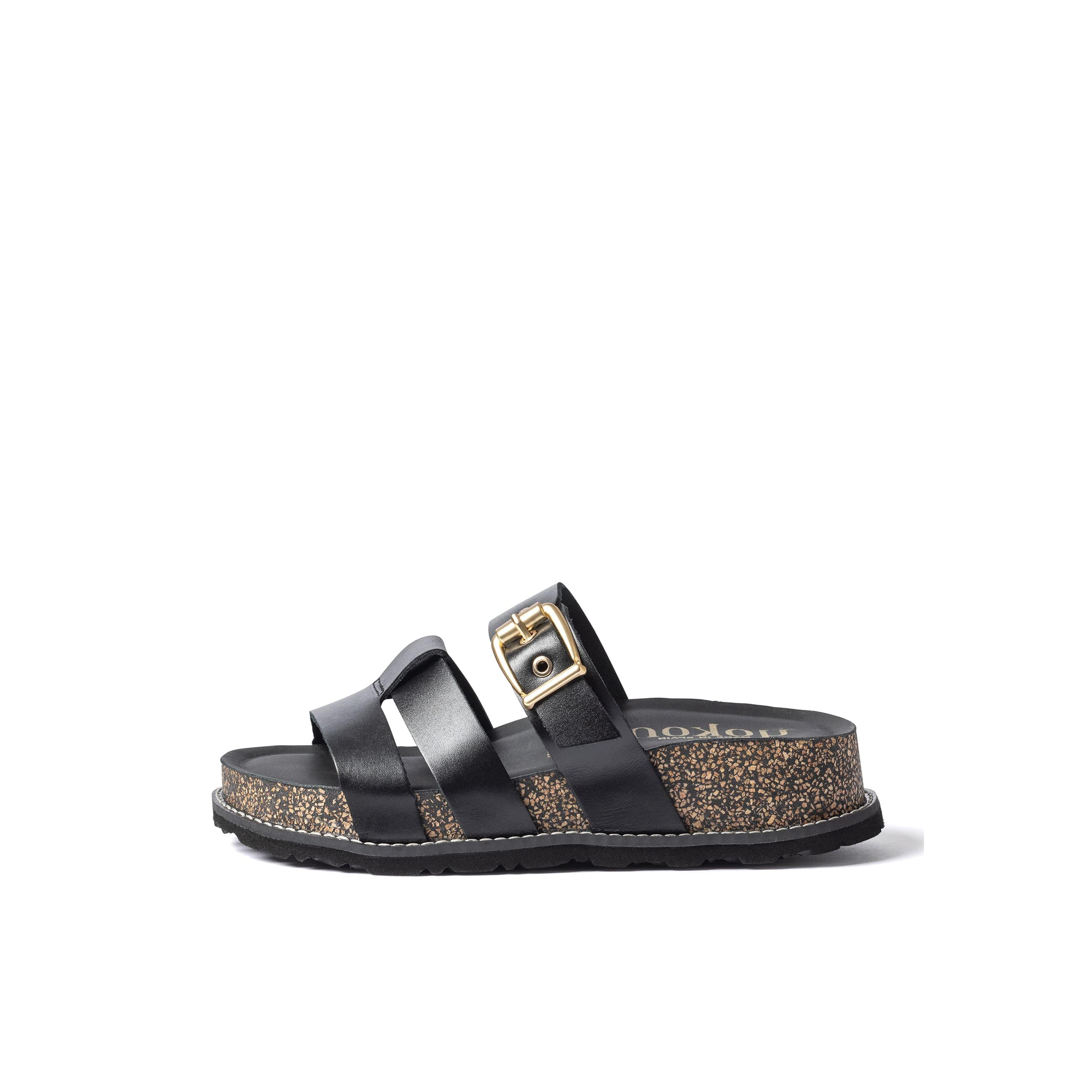 YOKONO Sandalia plataforma OCA-260 NEGRO | Zapatos mujer Primavera-Verano | Piel vacuna  Alaska | 4 CM