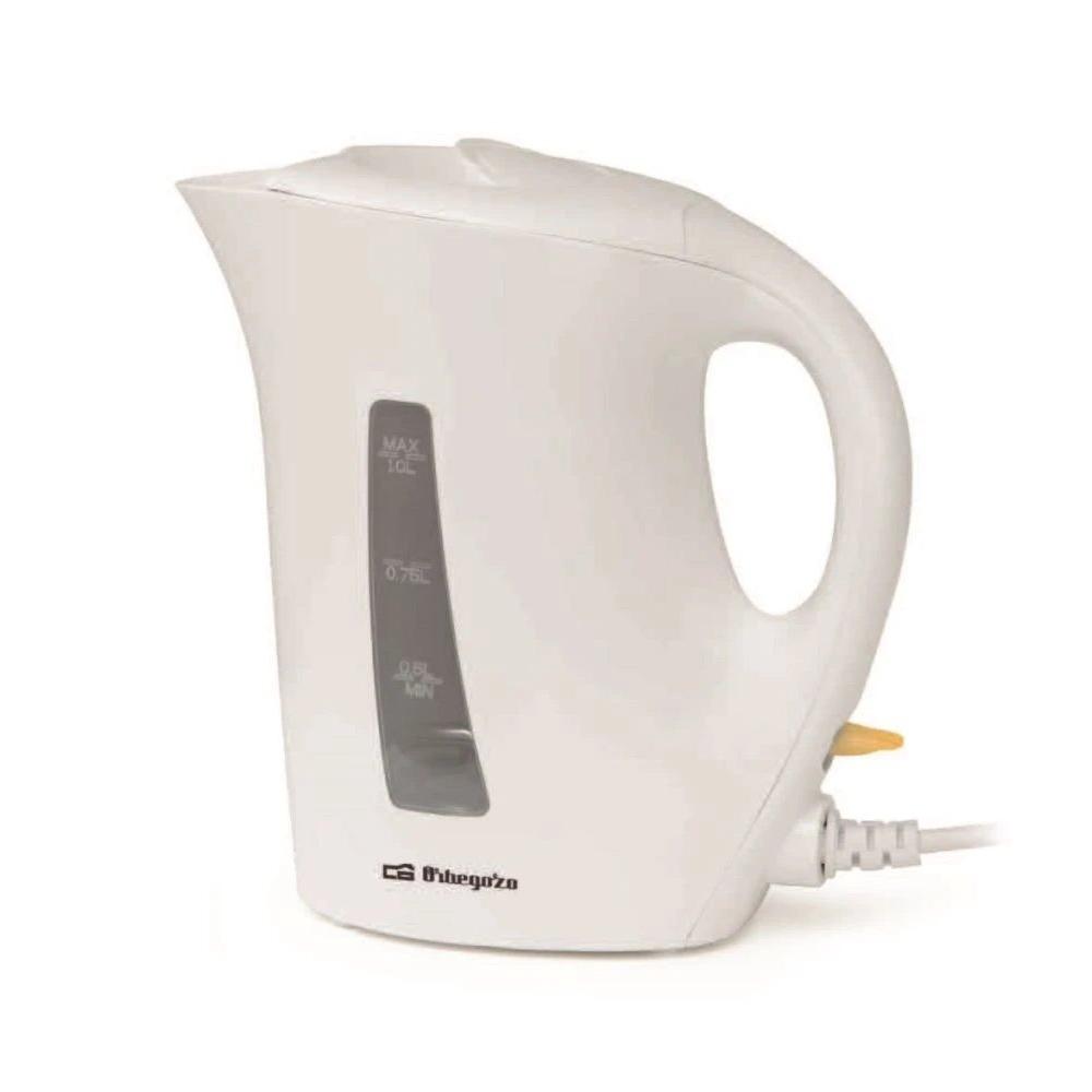 Orbegozo - Hervidor de agua eléctrico KT 4150 de 1 L y 1000 W con apagado automático y tapa de seguridad, blanco