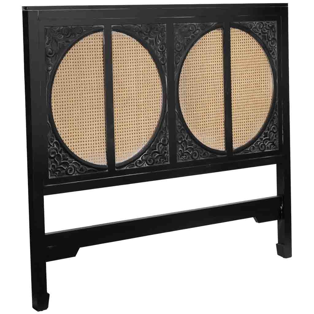 Wonderlust Deco - Cabezal de cama de Madera con rejilla negro 150x5x130h cm Negro 150x5x130h cm