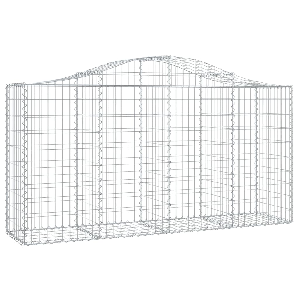 vidaXL Cestas de gaviones 15 uds forma de arco hierro 200x50x100/120cm