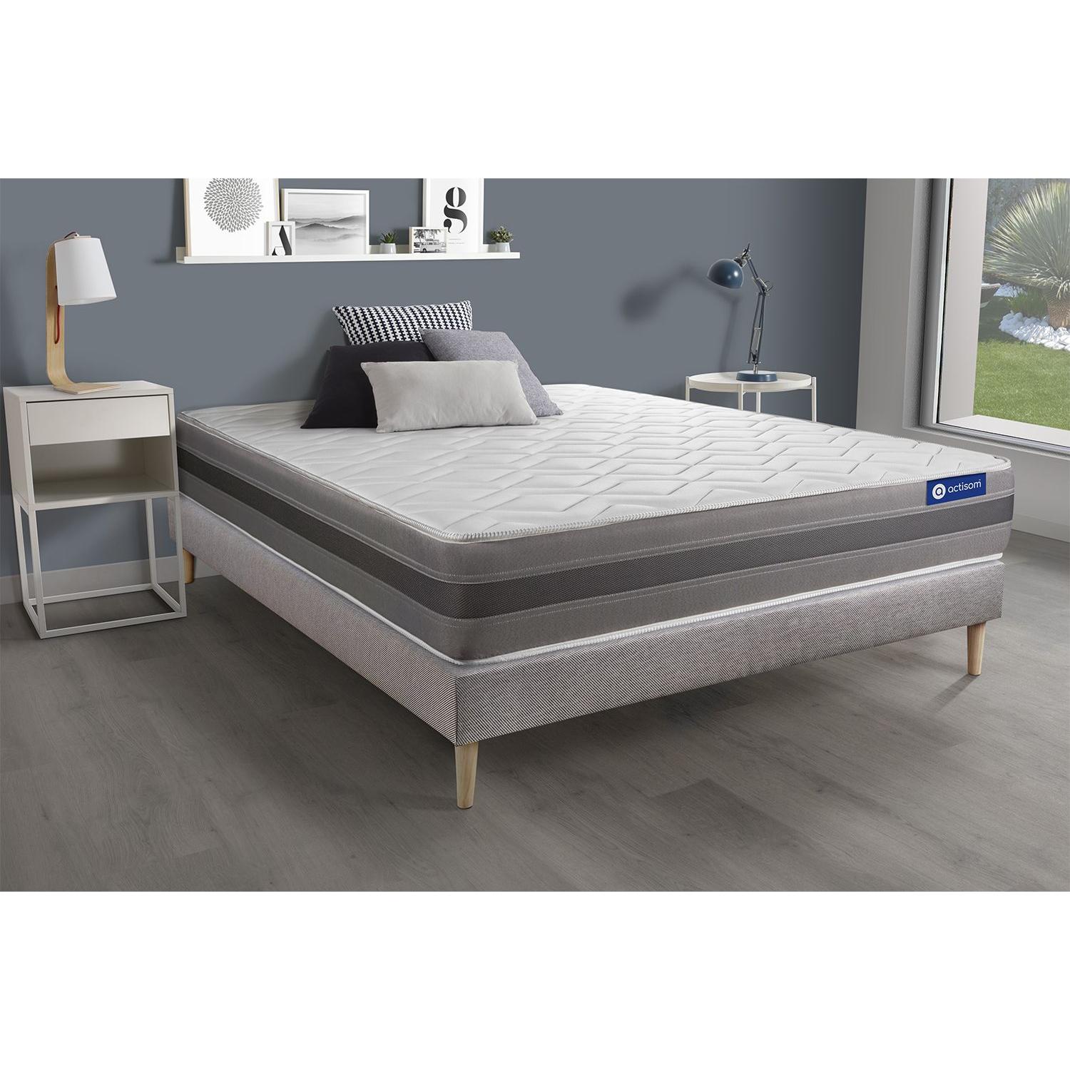 Pack colchón Actiflex relax 120x190cm + Somier, Muelles ensacados y espuma viscoelástica, 3 zonas de confort