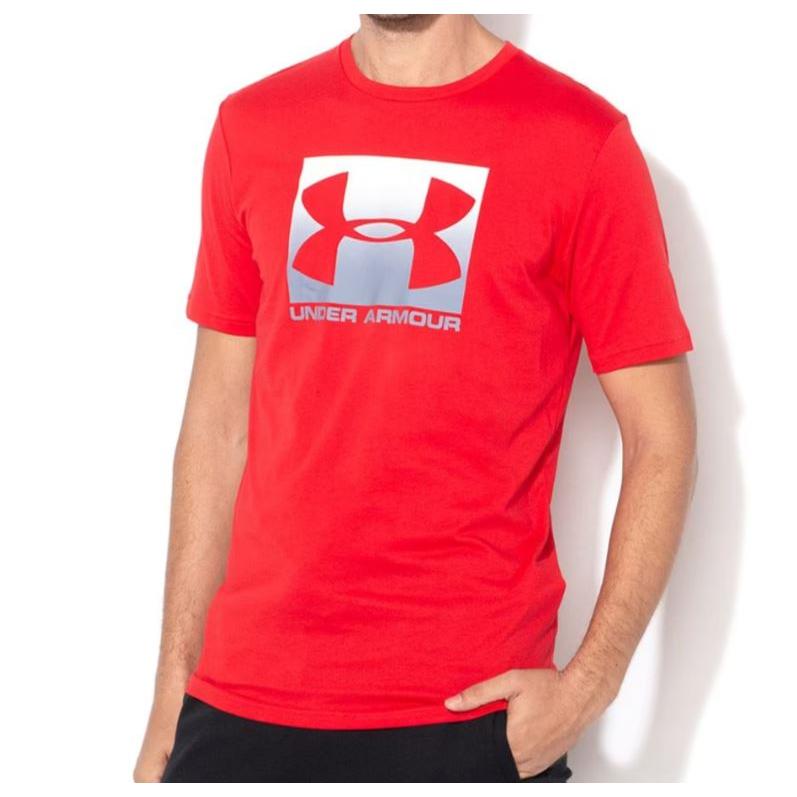 Under Armour - Camiseta Under Armour UA Boxed Sportstyle con logo estampado, manga corta y cuello redondo acanalado / 1329581-600-600-Red teel