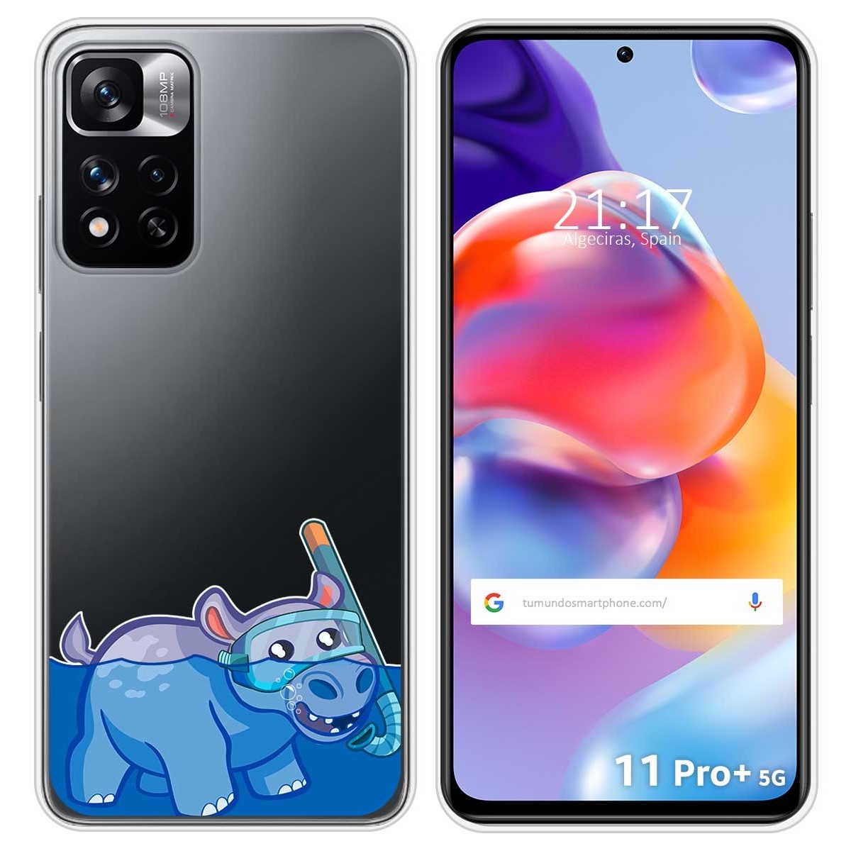 Funda Silicona Transparente para Xiaomi Redmi Note 11 Pro+ Plus 5G diseño Hipo Dibujos