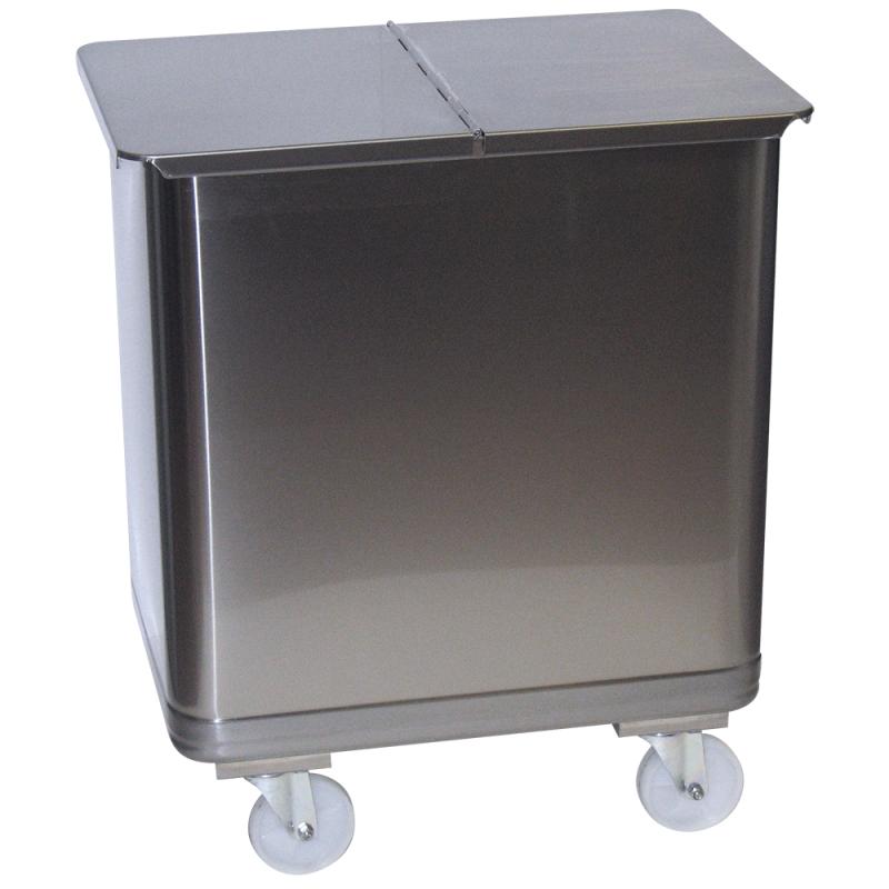 Contenedor inox con tapa y ruedas especial panadería