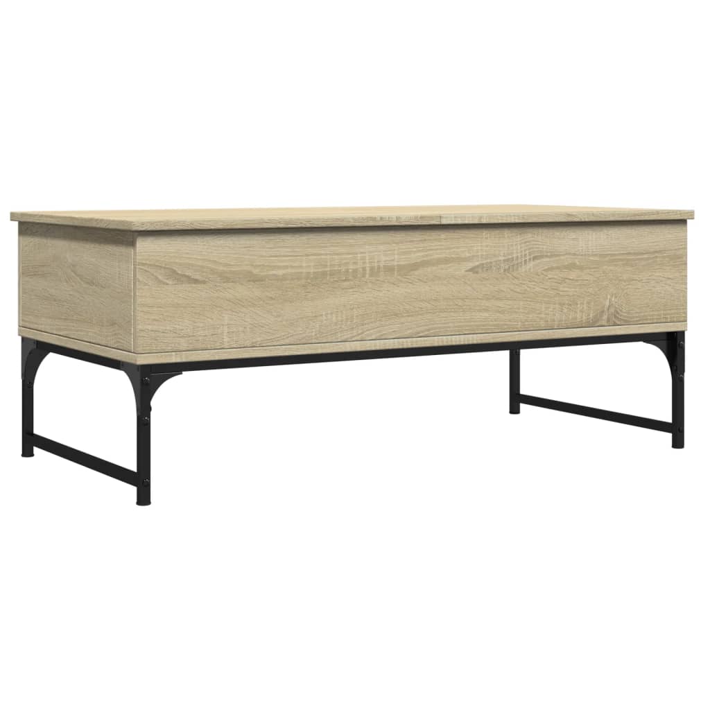 Vidaxl Mesa de Centro de Madera de Ingeniería y Metal Humo Negro