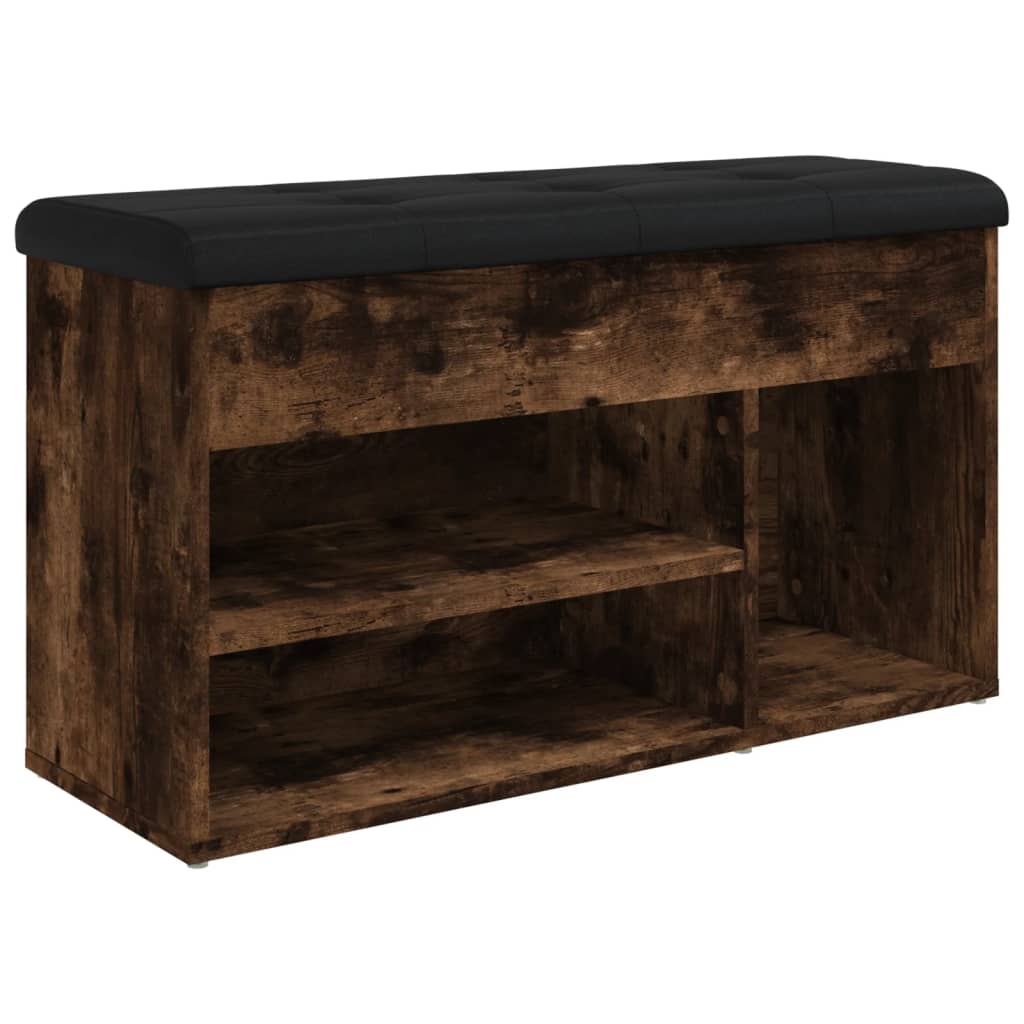 vidaXL Banco Zapatero Almacenaje Zapatos Asiento Pasillo Madera de Ingeniería 82x32x45,5 cm