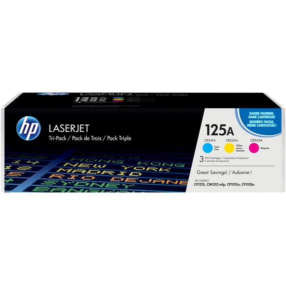HP - Tóner CF373AM tricolor original para impresoras LaserJet, 3 cartuchos cian/magenta/amarillo con rendimiento de 1400 páginas cada uno