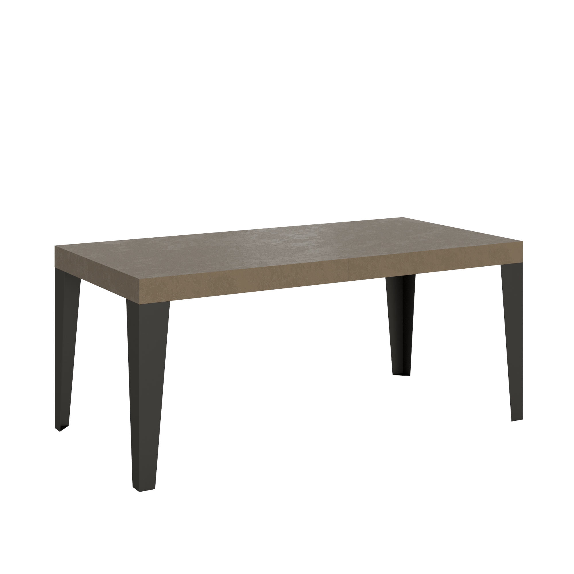 Mesa extensible 200/460x90 cm color gris tórtola con patas antracita - Itamoby