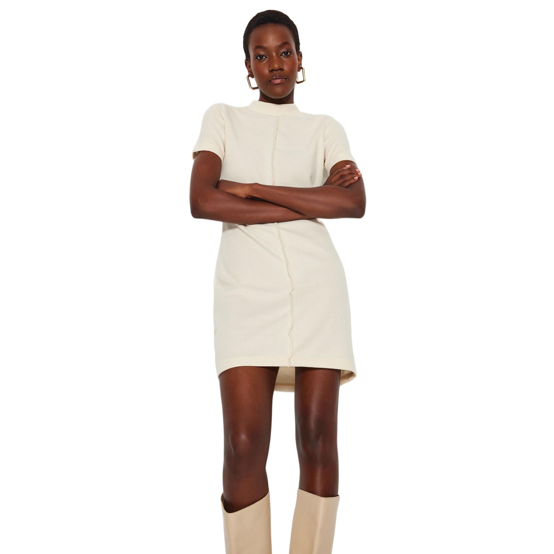 Trendyol Vestido De - Elegante Y Moderno Beige Mujer Pequeño