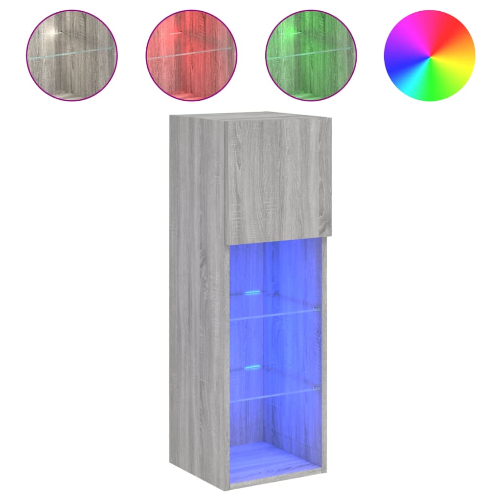 vidaXL Mueble para TV con luces LED 30,5x30x90 cm, Mueble de Salon, Mueble TV, Mueble TV salon, Mesa de TV, Mueble tele