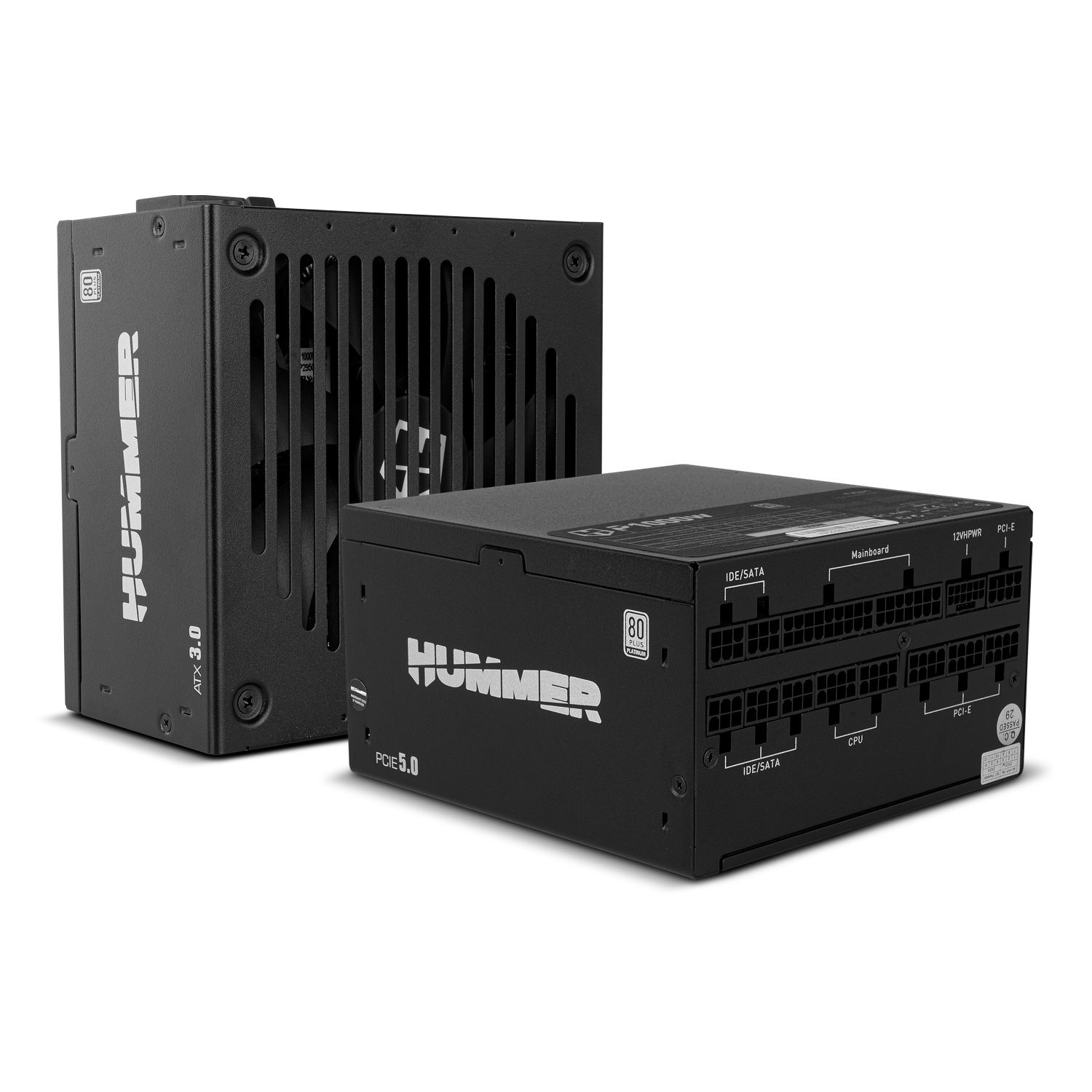 NOX Hummer P 1000W 80 Plus Platinum -NXHUMMERP1000W- Fuente de alimentación 1000W, ATX, EPS, S-ATA, 3.0 12V, Ventilador ultrasilencioso de 140mm, condensadores electrolíticos TEAPO, Negro