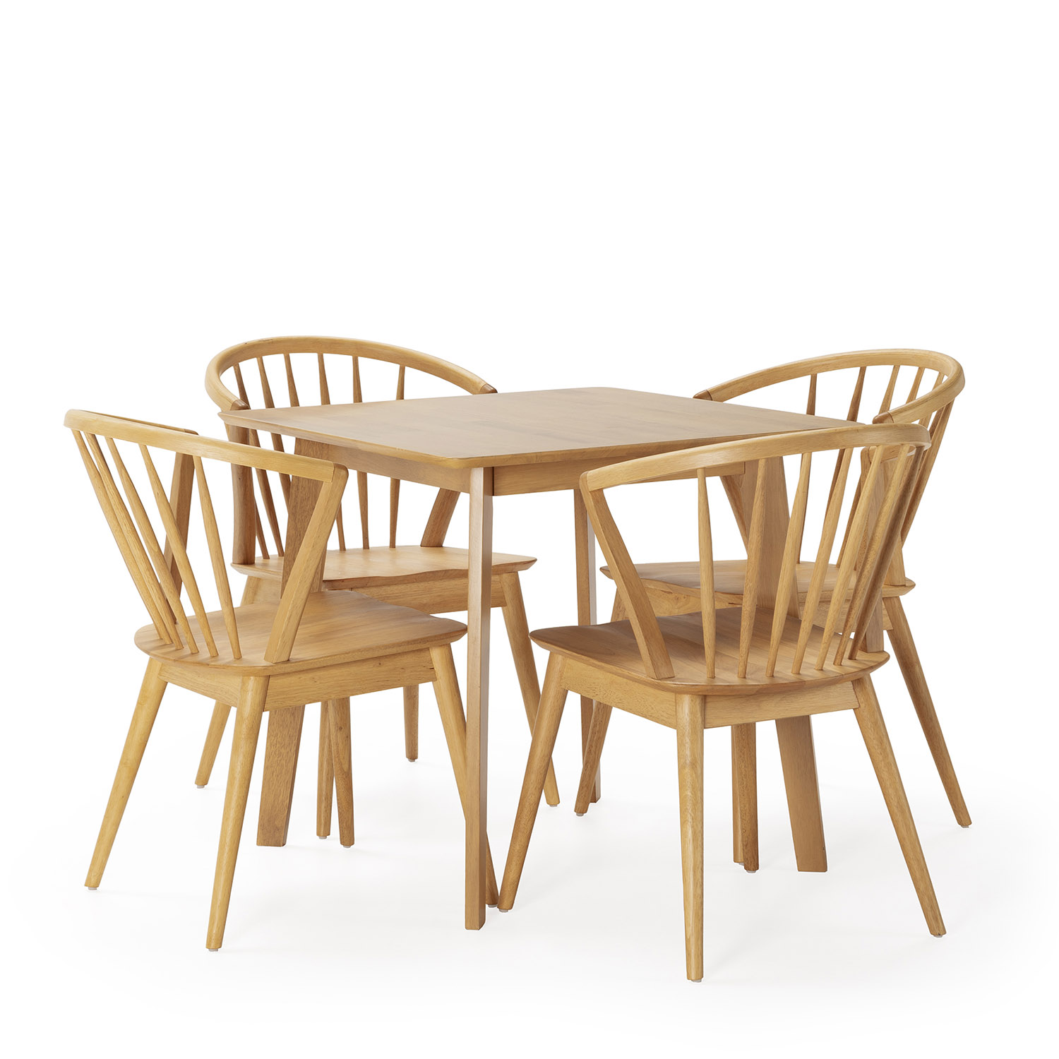 VS Venta-Stock Juego de mesa 80x80 cm y 4 sillas de comedor Mura