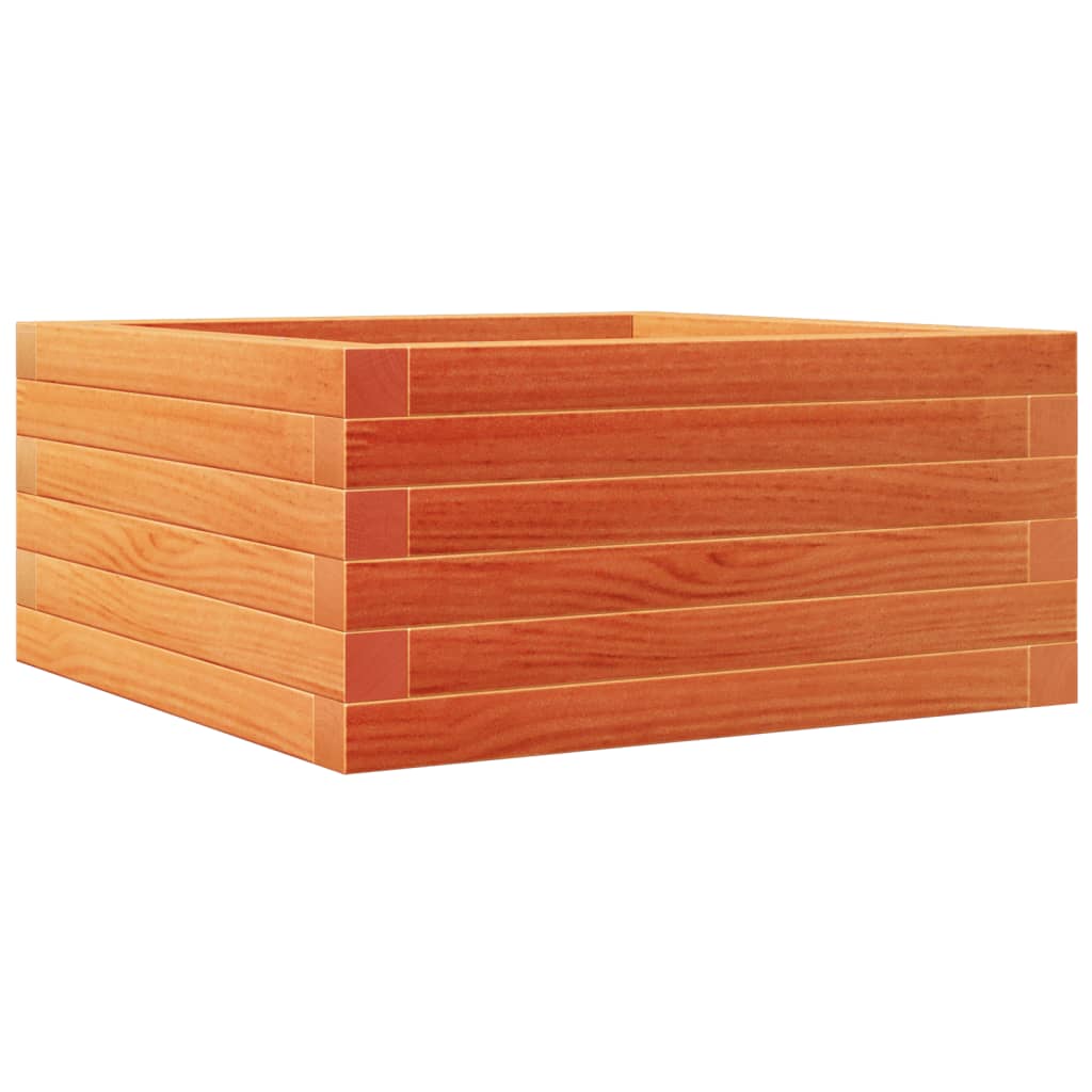 vidaXL Jardinera de madera maciza de pino 50x50x23 cm Color Pino natural,  Blanco,  Marrón cera y mas
