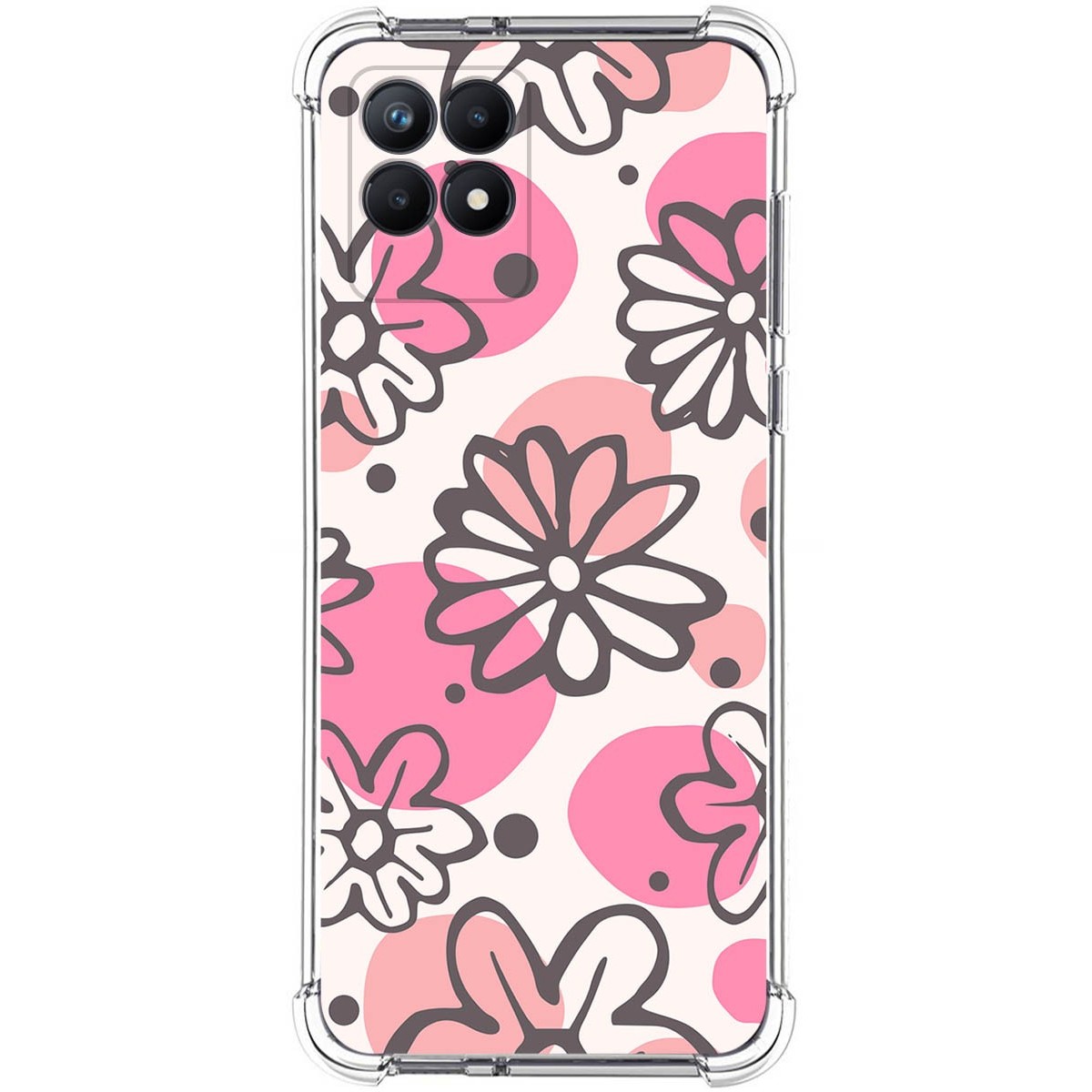 Funda Silicona Antigolpes para Realme Narzo 50 diseño Flores 09 Dibujos