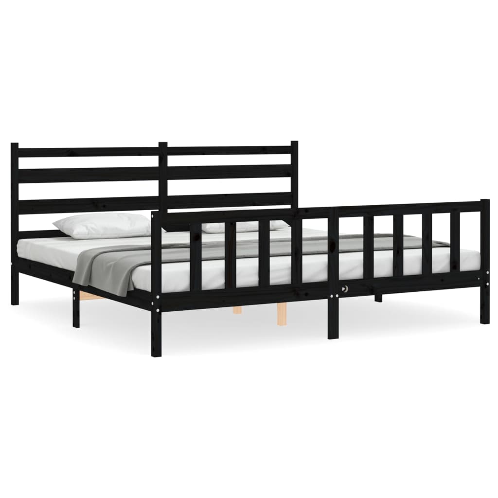 vidaXL Estructura de cama de metal negro 160x200 cm