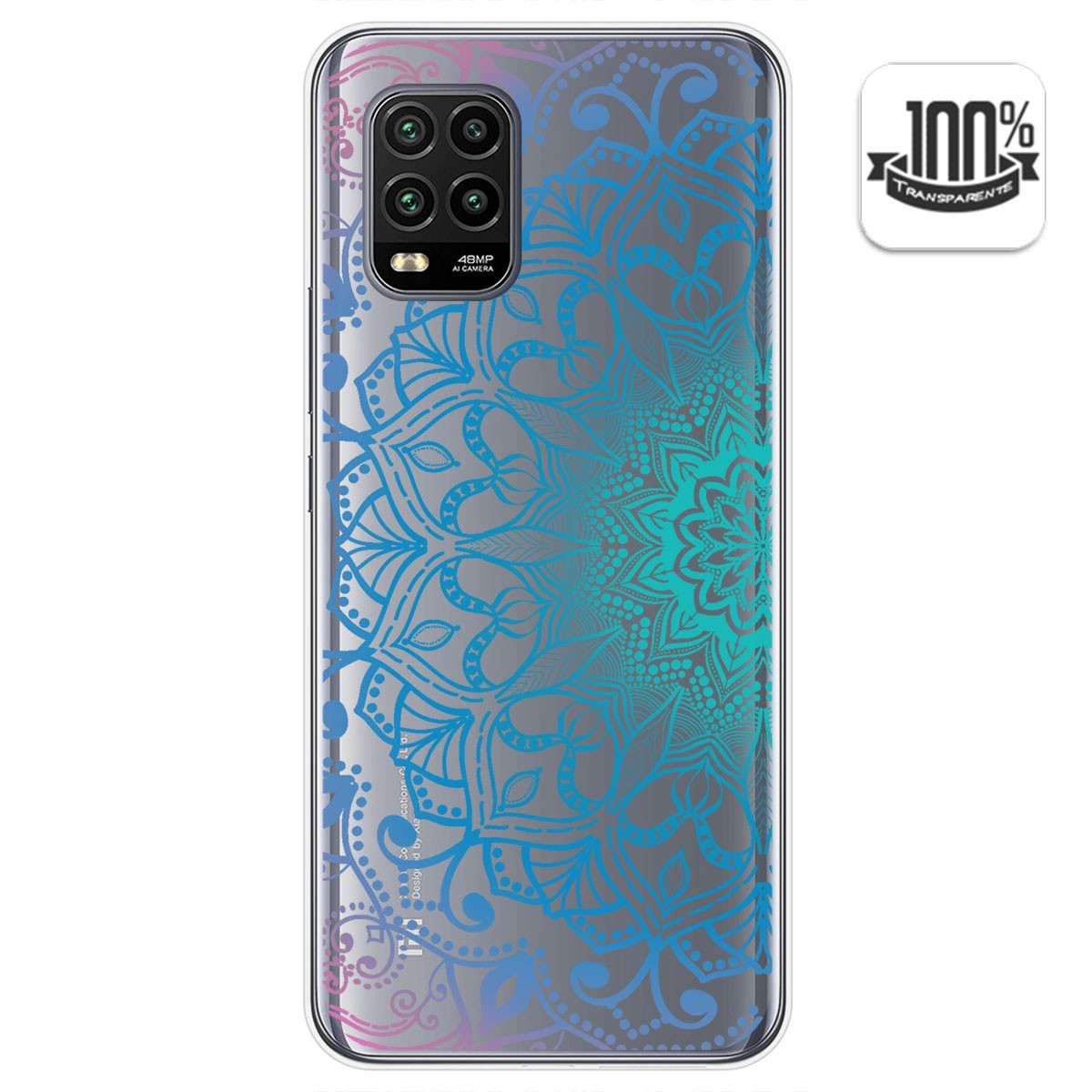 Tumundosmartphone Funda Gel Transparente para Xiaomi Mi 10 Lite diseño Mandala Dibujos
