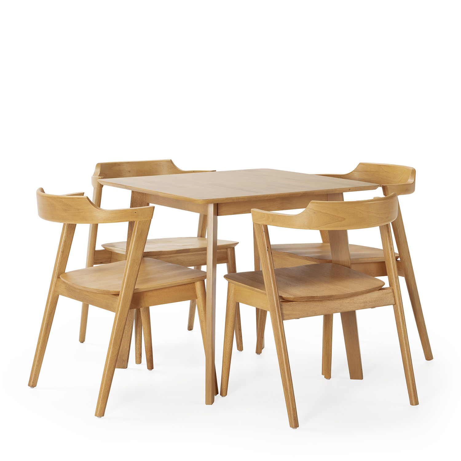 VS Venta-Stock Juego de mesa 80x80 cm y 4 sillas de comedor Rustic