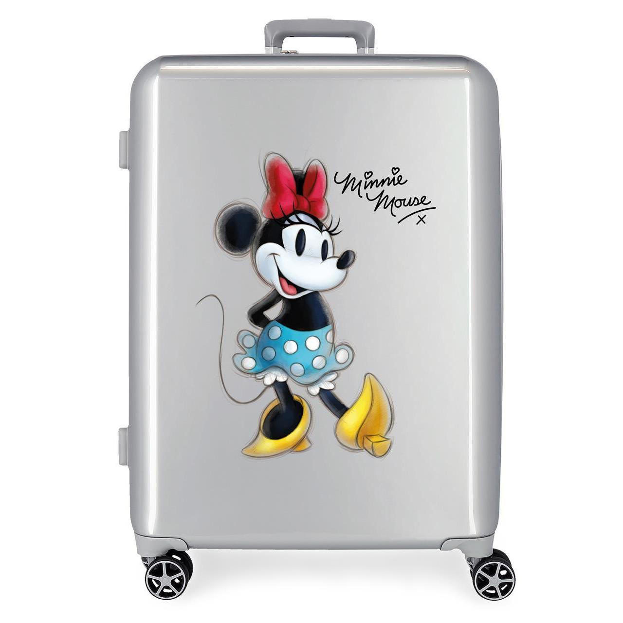Disney Mickey Maleta Mediana Extensible ABS Rígida Gris