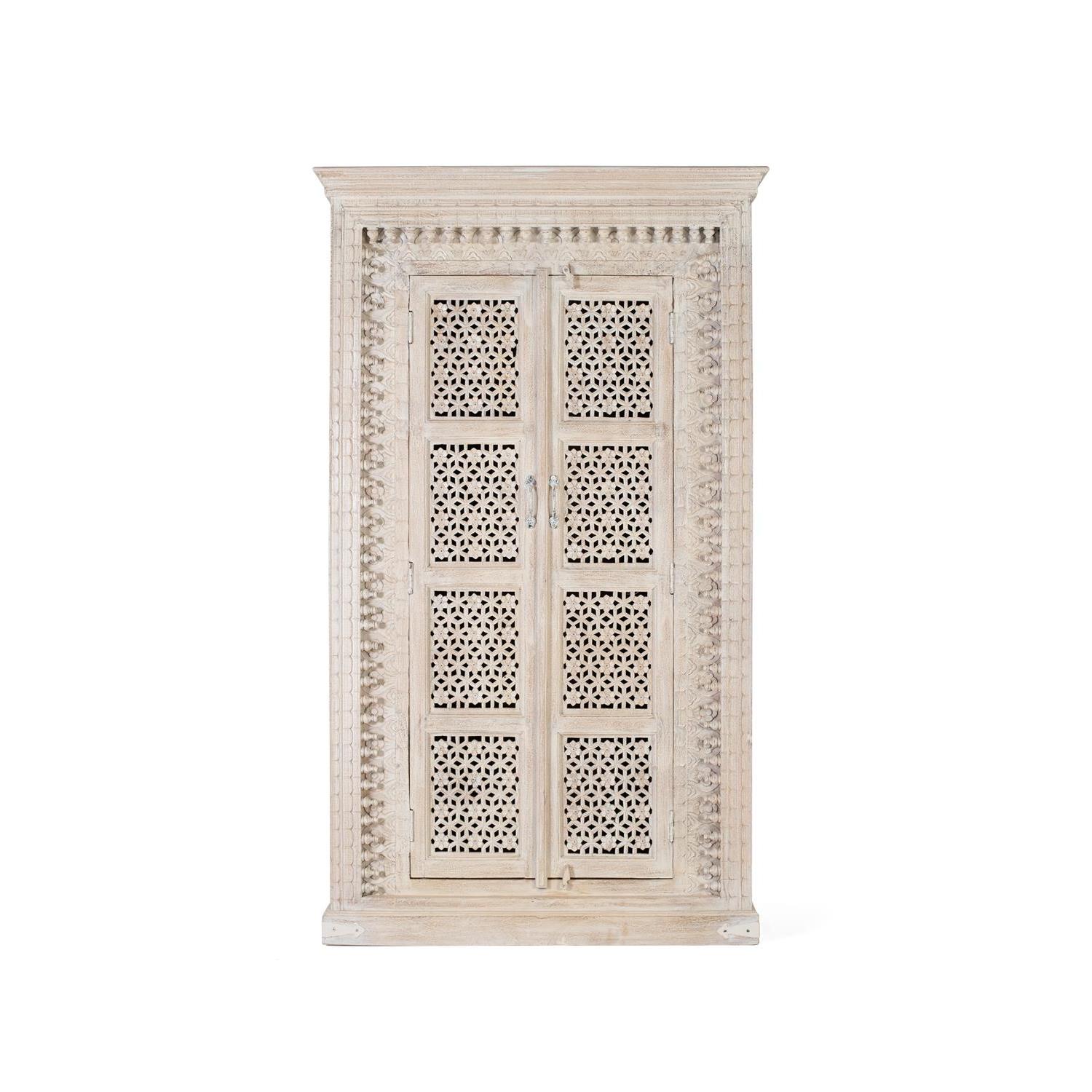 Mueble de madera de mango blanco decapado