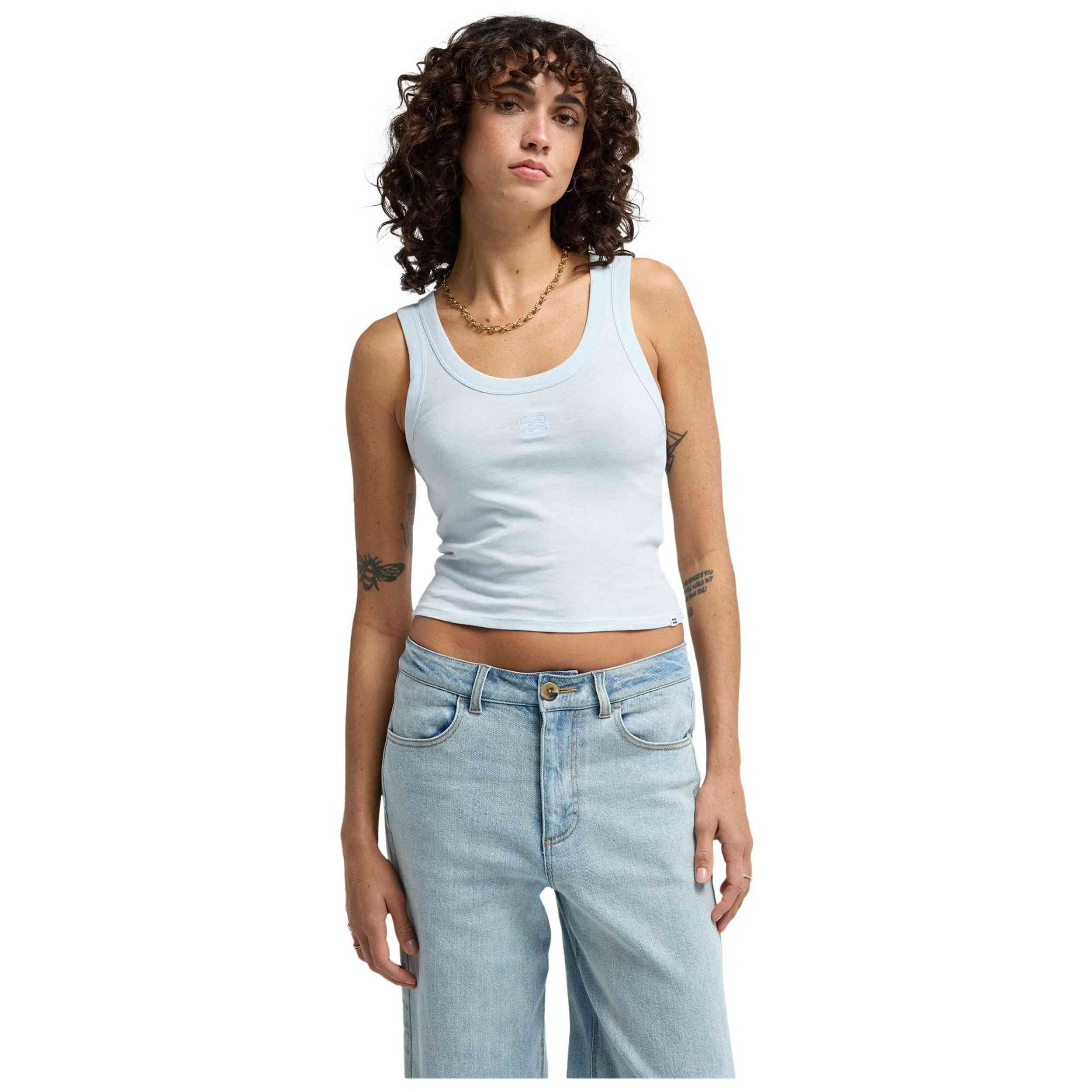 Camiseta De Manga Corta Billabong modelo RERUN TANK para Mujer en color Gris