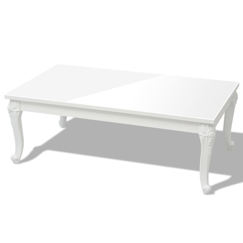 Vidaxl Mesa de Centro Blanco Brillante 80x80x42 Cm - Tablero MDF